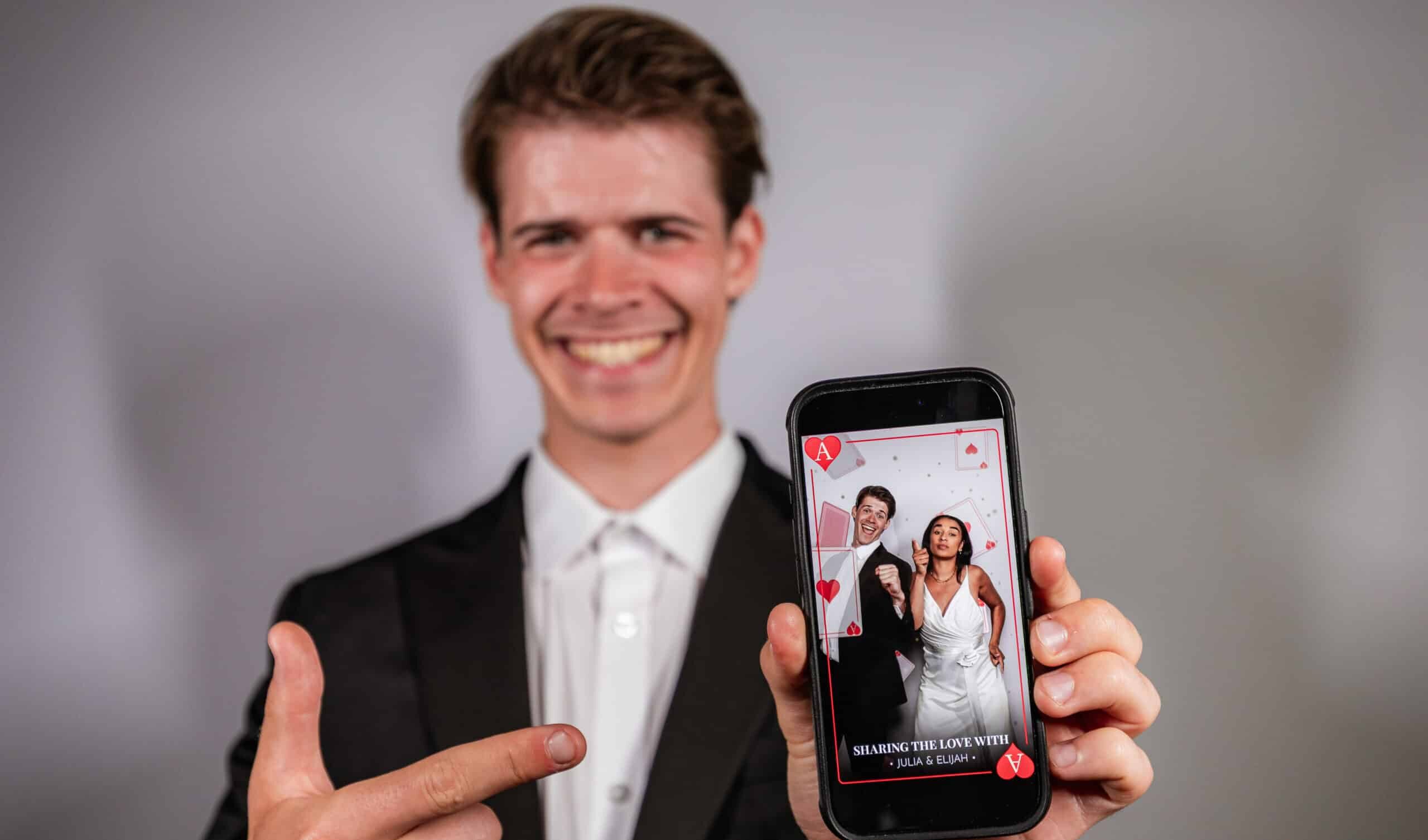 Ace of Hearts wedding photo booth capturing fun and stylish moments