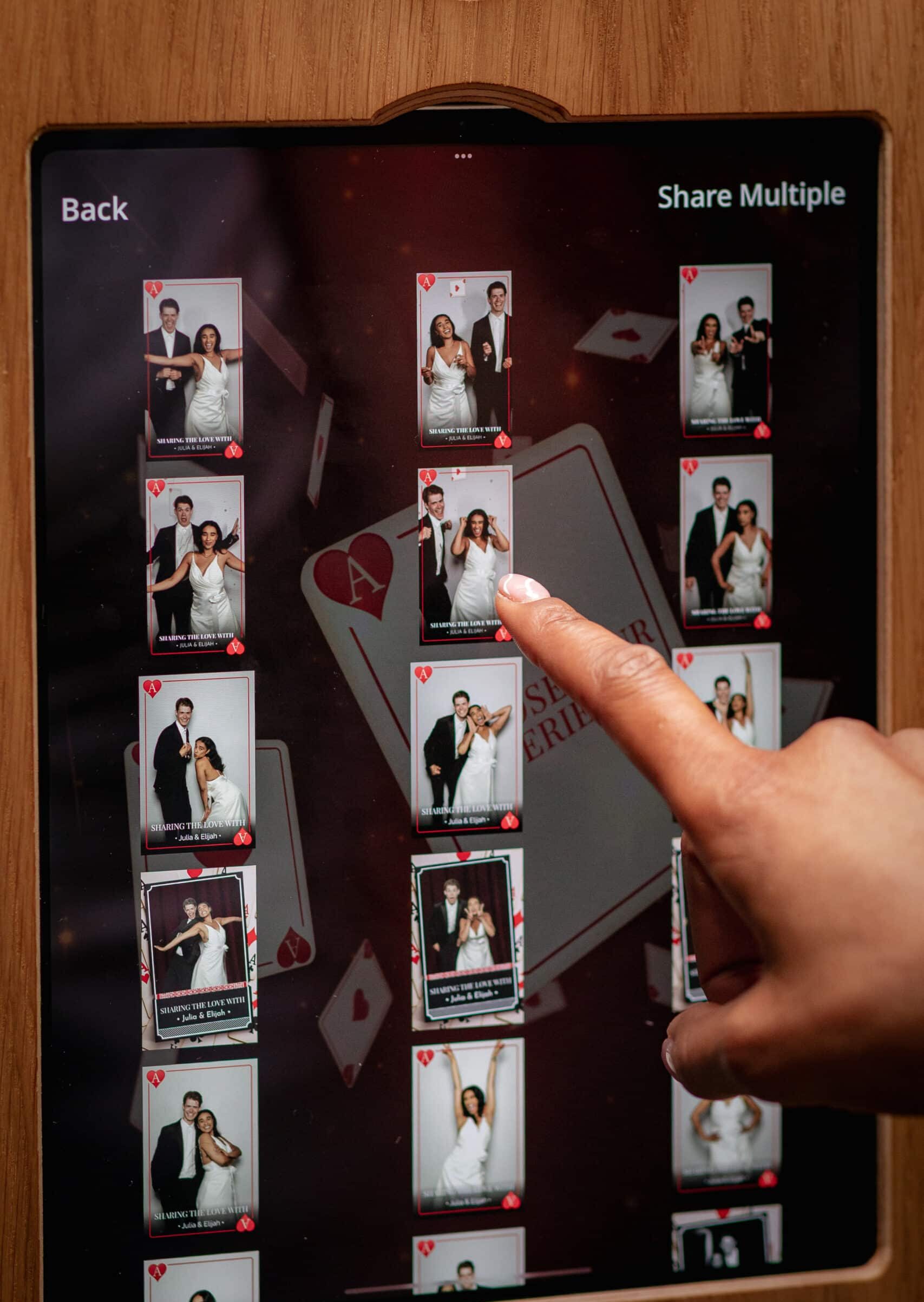 Ace of Hearts themed photo booth for elegant wedding celebrations